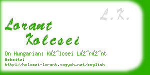 lorant kolcsei business card
